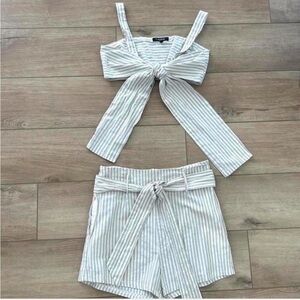 Two Piece Short and Bow Top Set